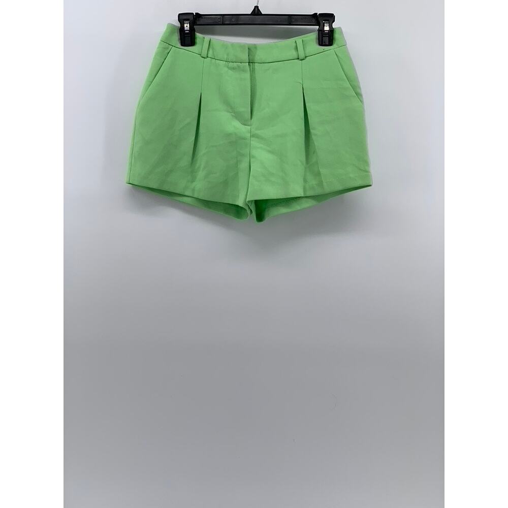 FOREVER 21 Women's Pastel Green High-Rise Pleated Shorts SZ 28